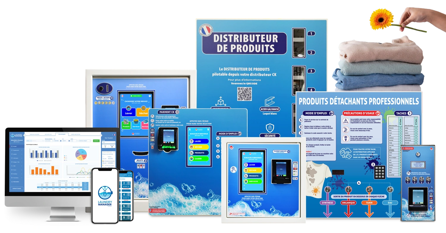 Centrales de paiement et périphériques pour laverie automatique CKLAUNDRY